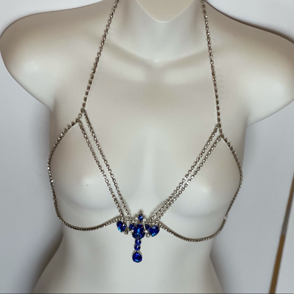 Body chain White and silver stones - Picture 8 of 9